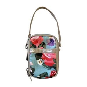 LeSportsac Retired Spring Bouquet Paula Camera Case Dual Zip Wristlet Mini Bag
